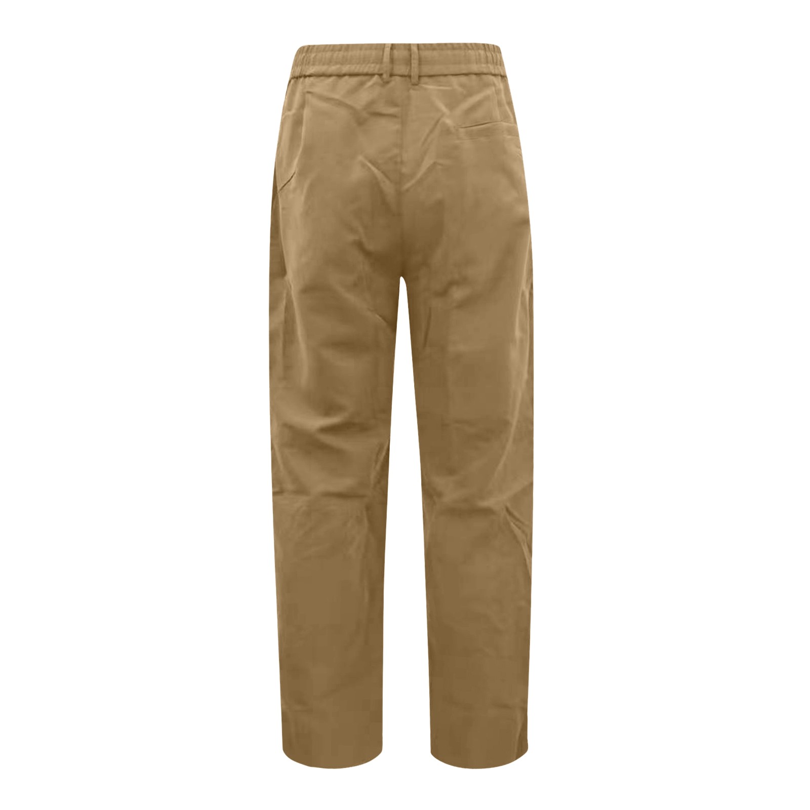 thumbnail image 5 of Pantalones de vestir rectos con cintura elástica y color liso para hombre: corte holgado, cordón, lavables a máquina, cómodos pantalones de estilo europeo., 5 of 5